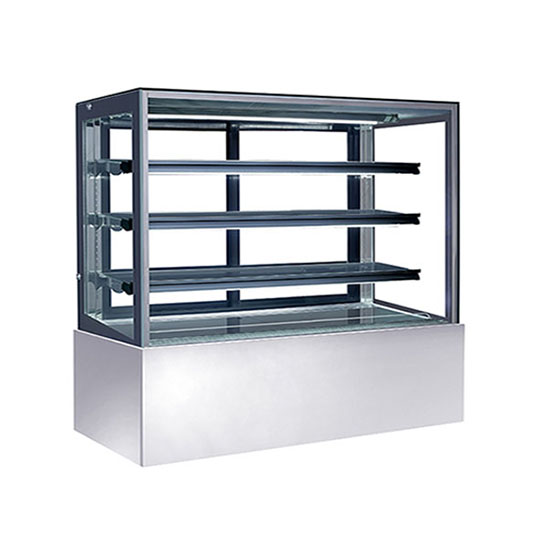 standing up glass cake display case